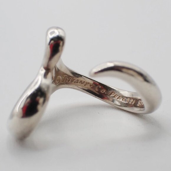 Tiffany & Co. Logo Open Heart Ring US 6 Silver 925 Elsa Peretti - Picture 5 of 8
